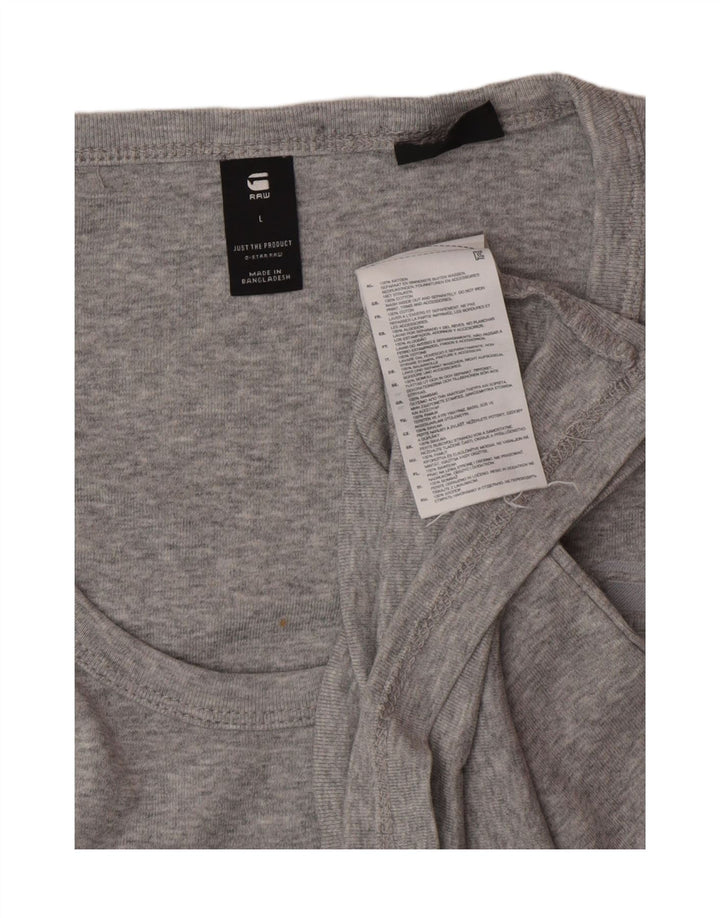 G-STAR Mens Vest Top Large Grey Cotton