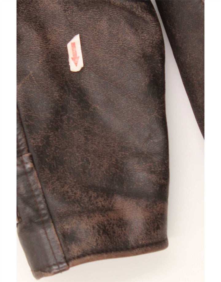 Vintage Mens Leather Jacket UK 40 Large Brown Leather