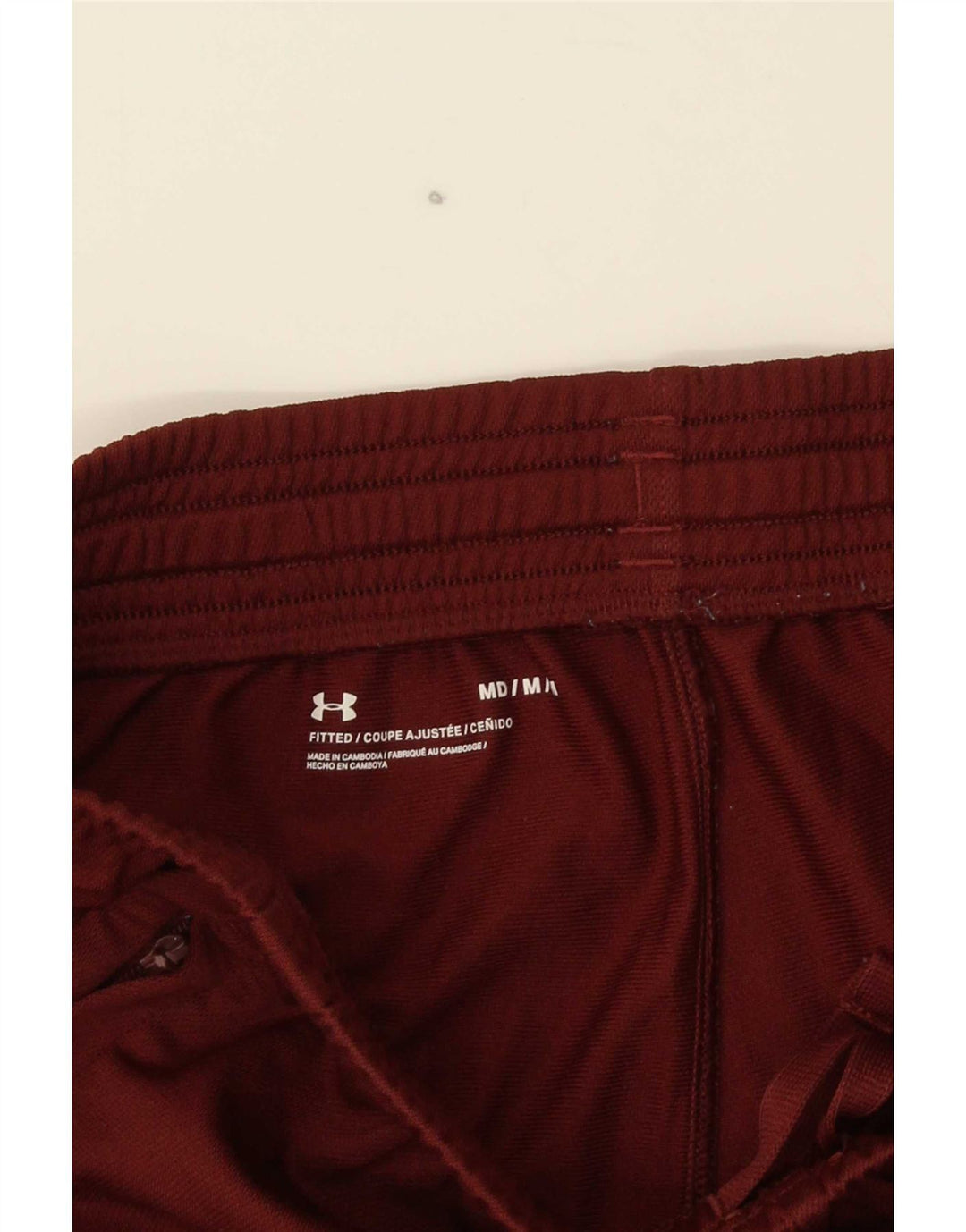 Under Armour Mens Fitted Tracksuit Trousers Medium Burgundy