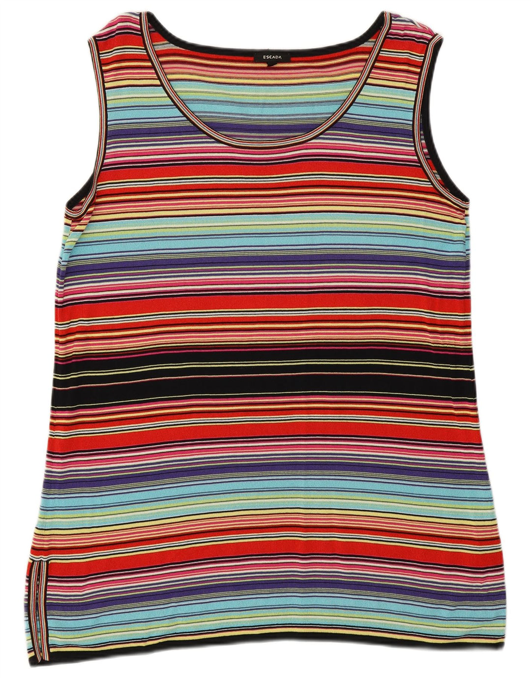 ESCADA Womens Vest Top UK 16 Large Multicoloured Striped