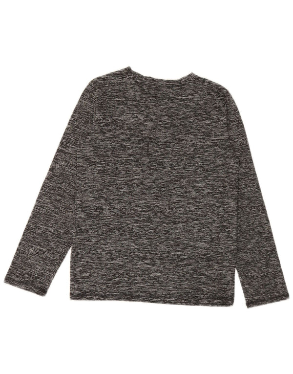 PUMA Boys Graphic Top Long Sleeve 8-9 Years Small Grey Polyester