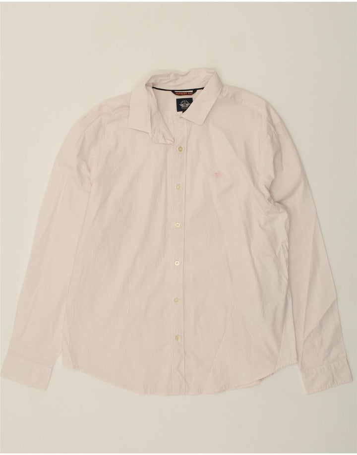 DOCKERS Mens Slim Shirt XL Pink Pinstripe Cotton Vintage Dockers and Second-Hand Dockers from Messina Hembry 