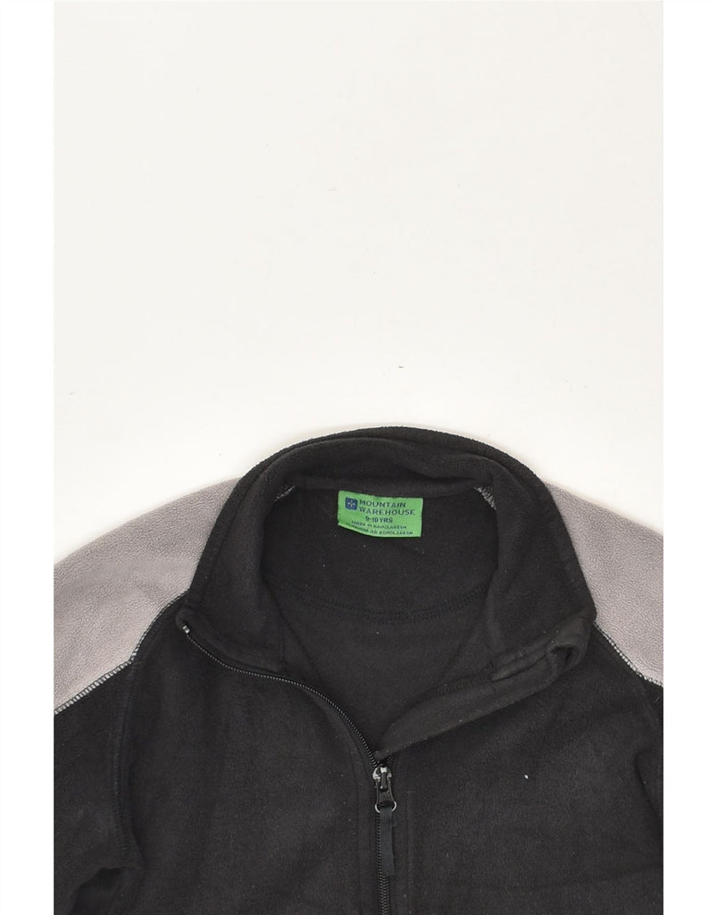 MOUNTAIN WAREHOUSE Boys Fleece Jacket 9-10 Years Black Colourblock | Vintage Mountain Warehouse | Thrift | Second-Hand Mountain Warehouse | Used Clothing | Messina Hembry 