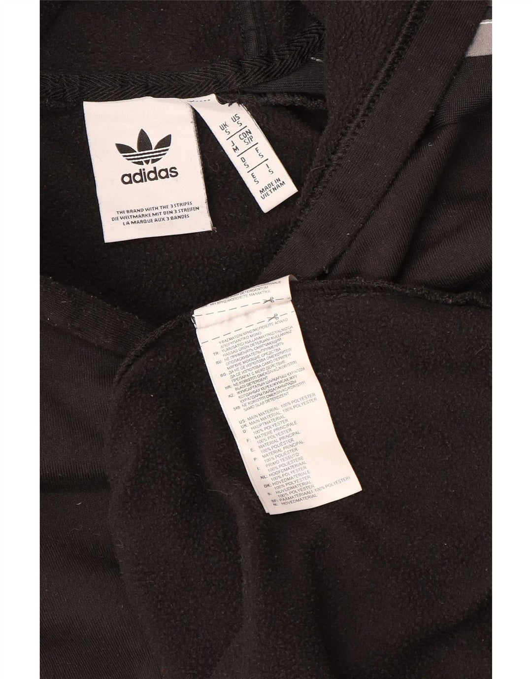 Adidas Mens Graphic Hoodie Jumper Small Black Colourblock Polyester