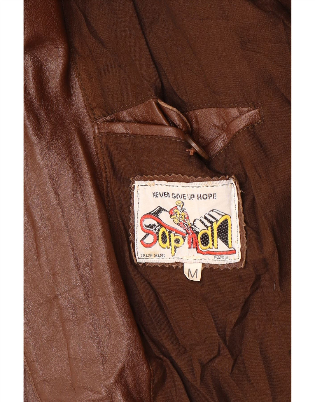 VINTAGE Mens Leather Jacket UK 38 Medium Brown