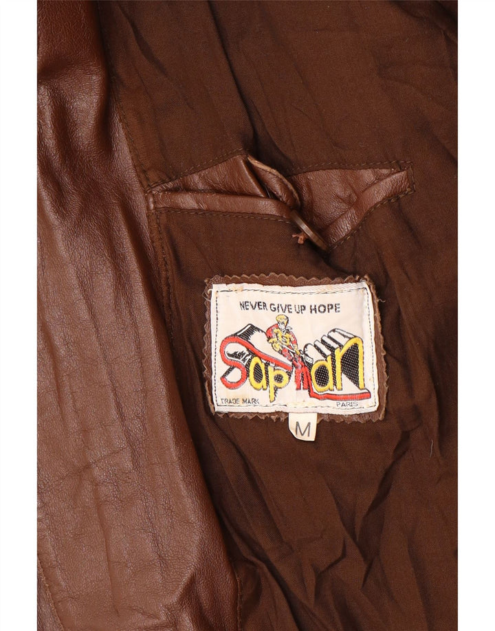 VINTAGE Mens Leather Jacket UK 38 Medium Brown