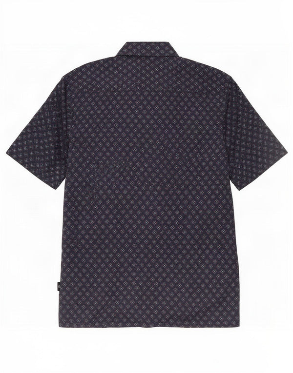Ted Baker Mens Short Sleeve Shirt Size 5 XL Navy Blue Geometric Cotton