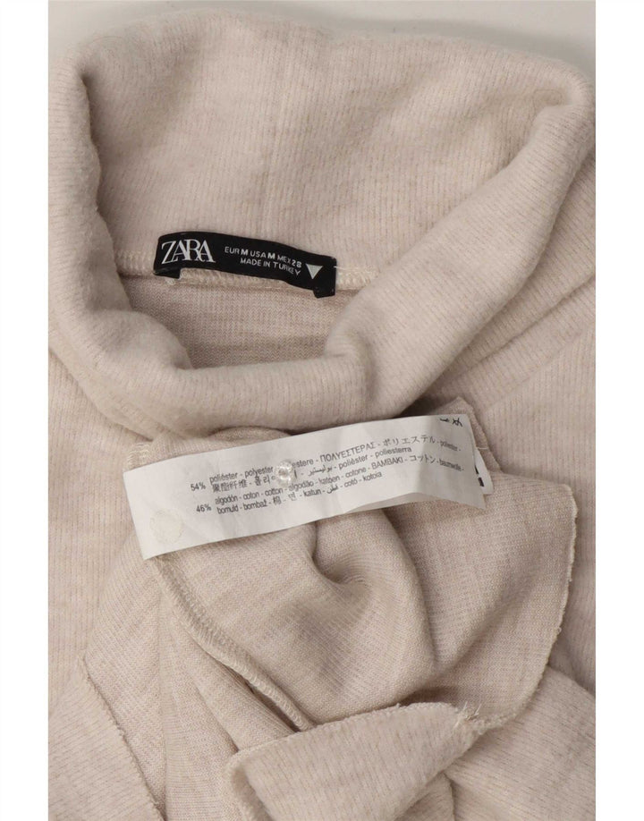 Zara Womens Vest Top UK 12 Medium Beige Polyester