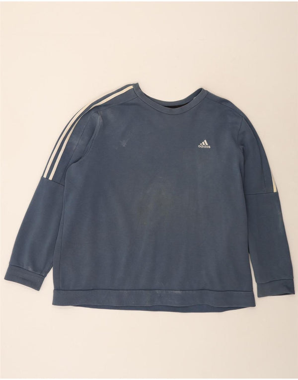 Adidas Mens Sweatshirt Jumper 2XL Blue Cotton