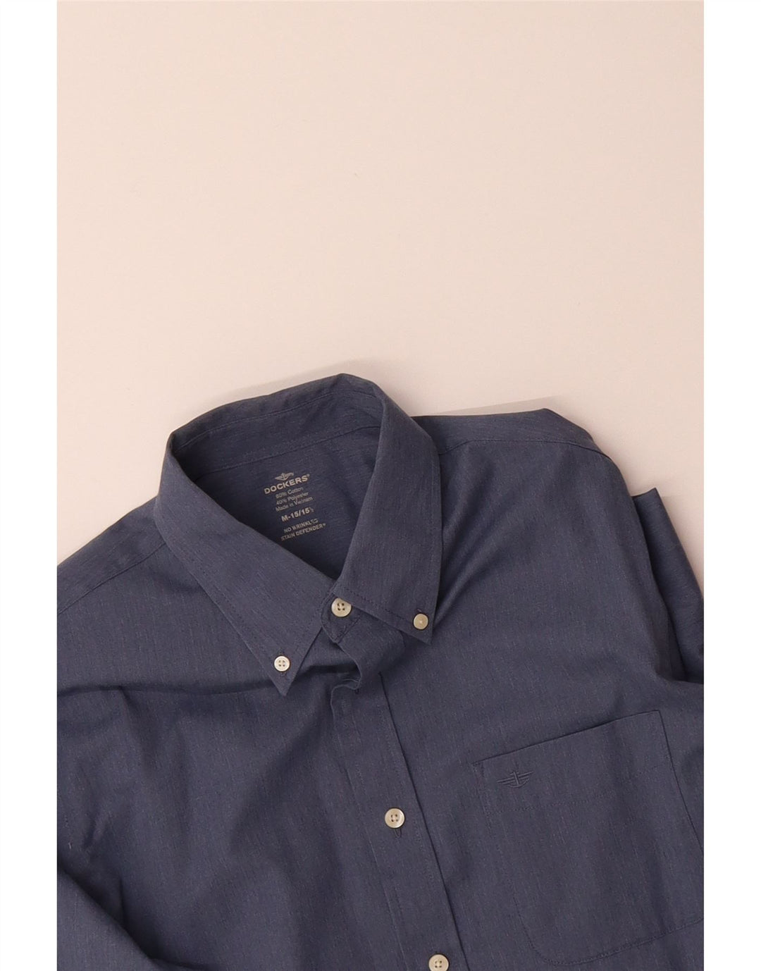 DOCKERS Mens Shirt Size 15 1/2 Medium Blue Cotton Vintage Dockers and Second-Hand Dockers from Messina Hembry 