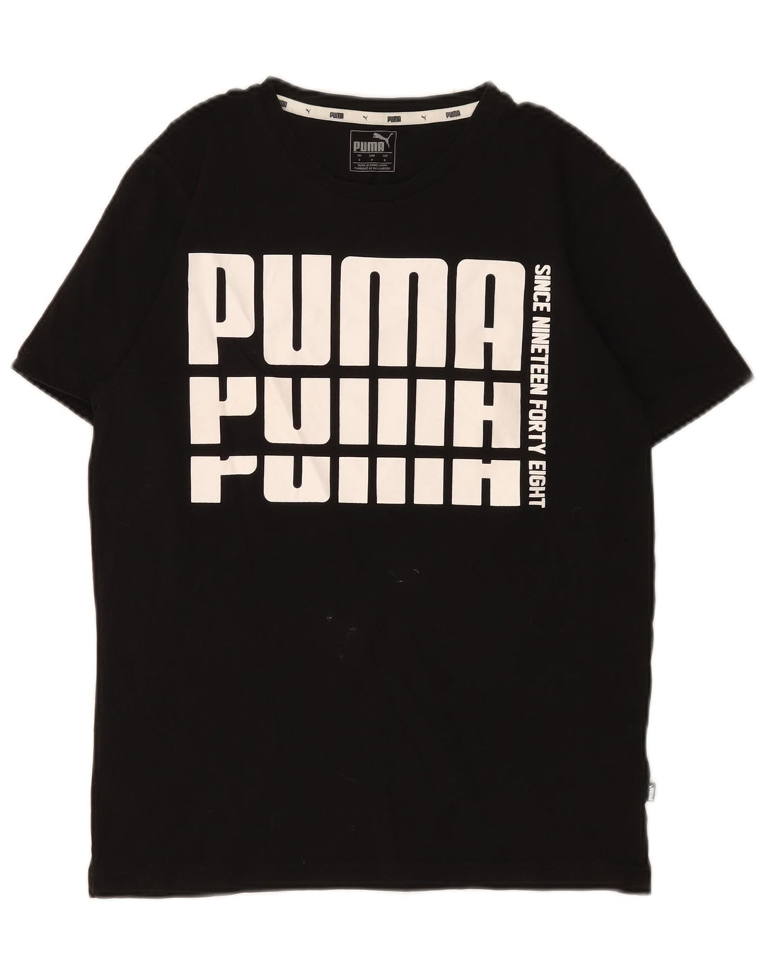 Puma Mens Graphic T-Shirt Top Small Black Cotton