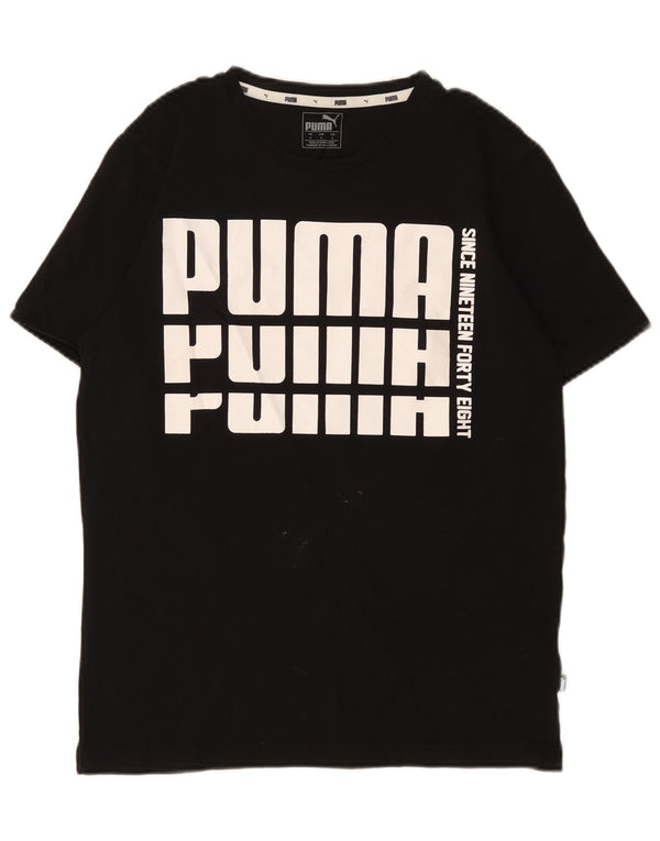 Puma Mens Graphic T-Shirt Top Small Black Cotton