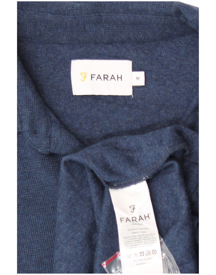 Farah Mens Polo Shirt Medium Navy Blue Cotton