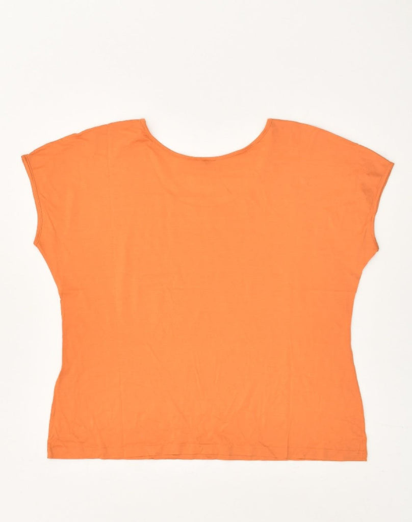 FIORELLA Womens T-Shirt Top UK 14 Large Orange Cotton | Vintage Fiorella | Thrift | Second-Hand Fiorella | Used Clothing | Messina Hembry 