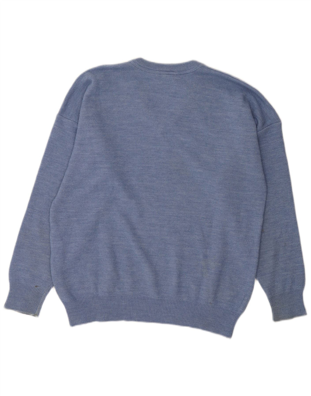 Lacoste Mens V-Neck Jumper Sweater Size 5 Large Blue Wool