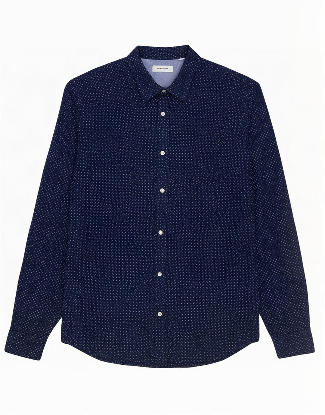 Jack & Jones Mens Shirt Medium Navy Blue Spotted Cotton
