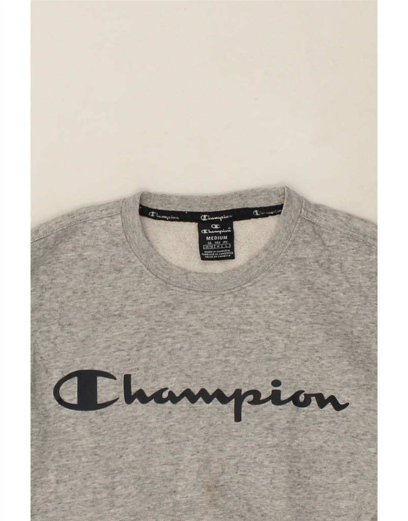 CHAMPION Mens Graphic Sweatshirt Jumper Medium Grey Cotton | Vintage Champion | Thrift | Second-Hand Champion | Used Clothing | Messina Hembry 