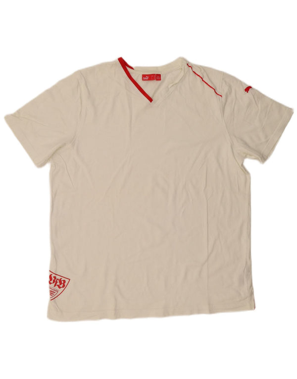 Puma Mens Graphic T-Shirt Top XL White Cotton
