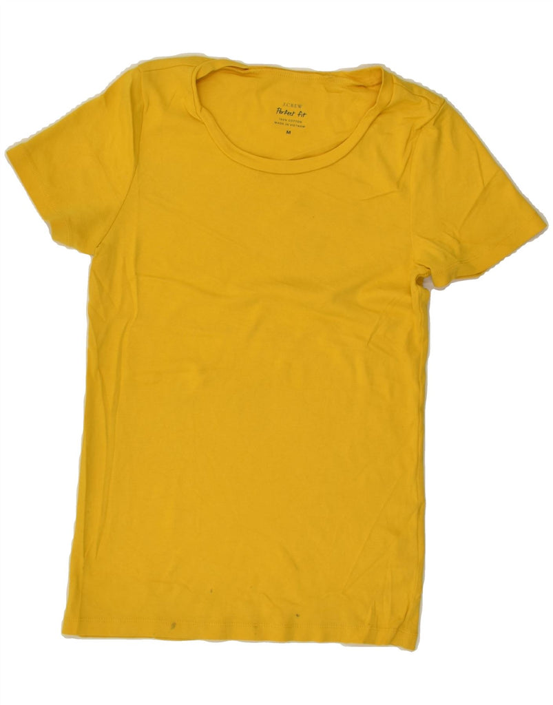 J. CREW Womens Perfect Fit T-Shirt Top UK 12 Medium Yellow Cotton | Vintage J. Crew | Thrift | Second-Hand J. Crew | Used Clothing | Messina Hembry 