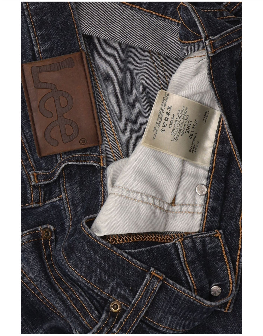 Lee Mens Luke Slim Jeans W32 L32 Navy Blue Cotton