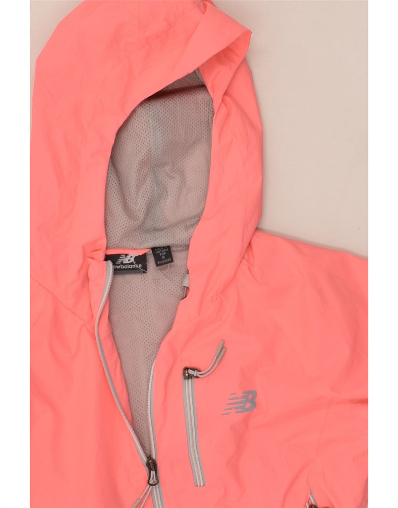 NEW BALANCE Womens Hooded Rain Jacket UK 10 Small Pink Polyester | Vintage New Balance | Thrift | Second-Hand New Balance | Used Clothing | Messina Hembry 