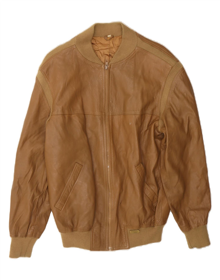 VINTAGE Womens Leather Jacket IT 50 XL Brown Leather Vintage Vintage and Second-Hand Vintage from Messina Hembry 