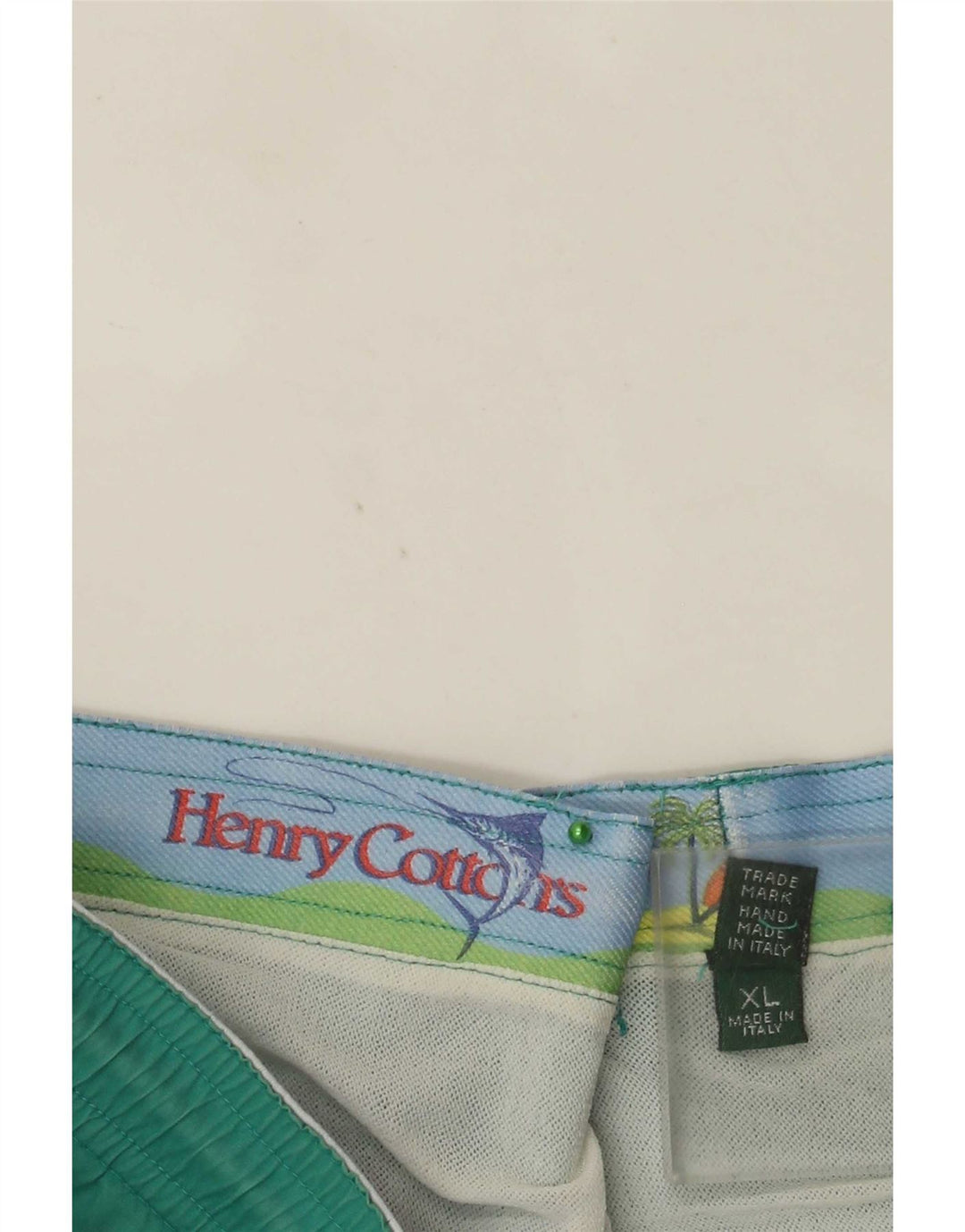 Henry Cottons Mens Graphic Swimming Shorts XL Green