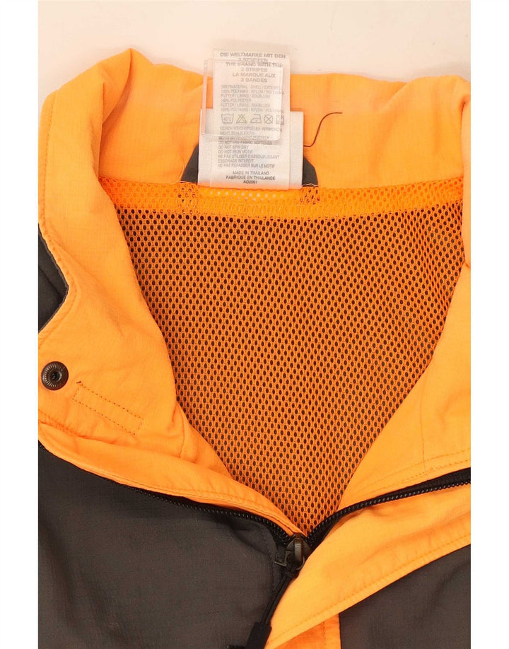 Adidas Mens Rain Jacket UK 42 XL Orange Colourblock Polyester