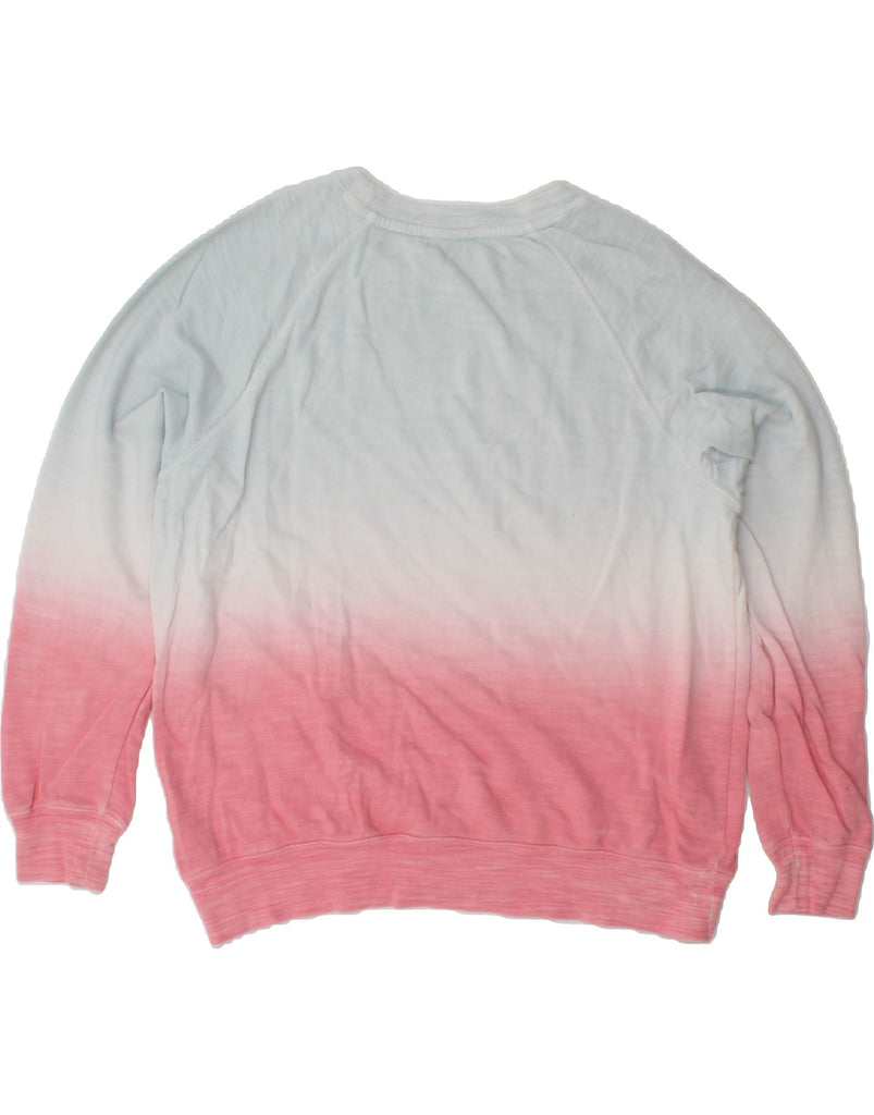 MARKS & SPENCER Womens Sweatshirt Jumper UK 14 Large Blue Colourblock Vintage Marks & Spencer and Second-Hand Marks & Spencer from Messina Hembry 