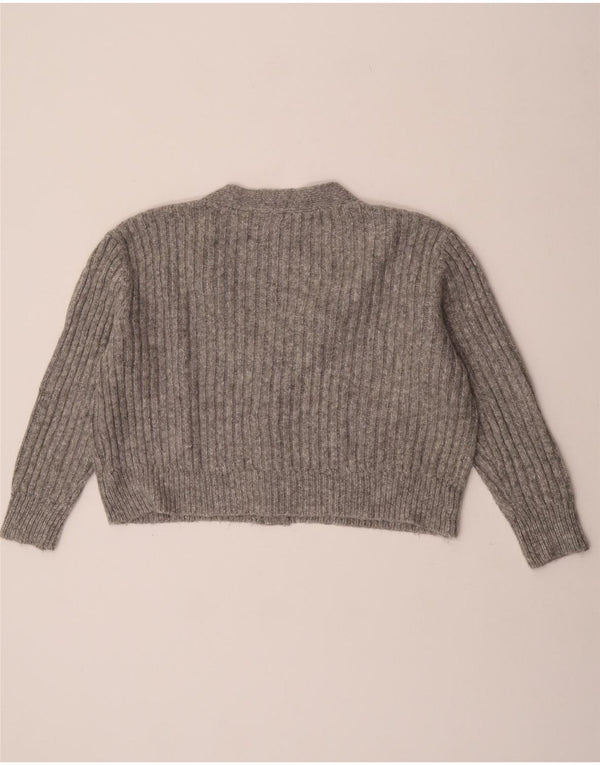 Marks & Spencer Womens Crop Oversized Cardigan Sweater UK 16 Large Grey