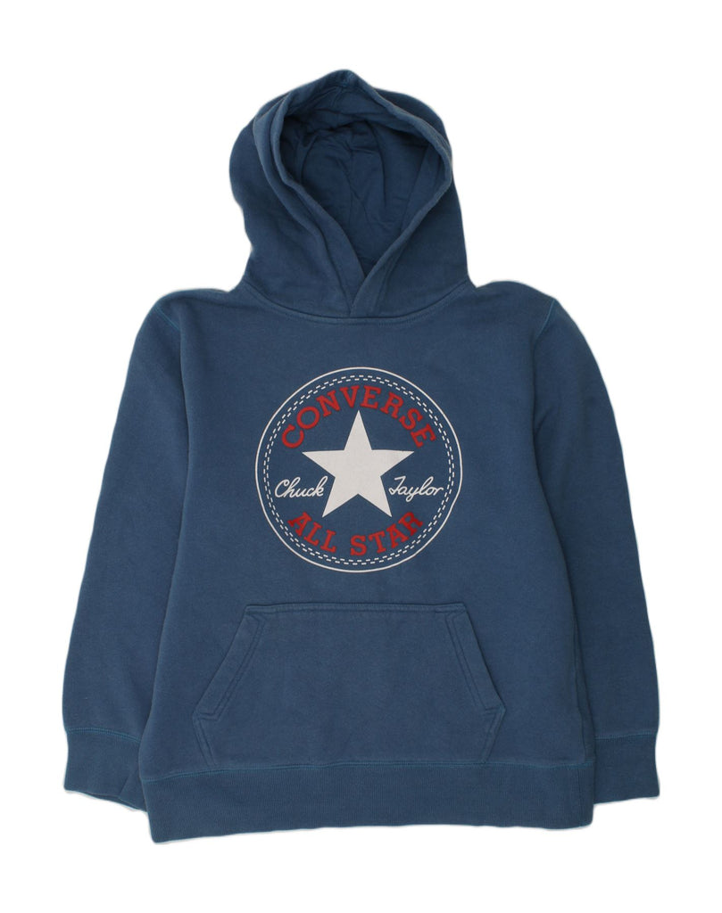 CONVERSE Boys Graphic Hoodie Jumper 12-13 Years Large Blue | Vintage Converse | Thrift | Second-Hand Converse | Used Clothing | Messina Hembry 