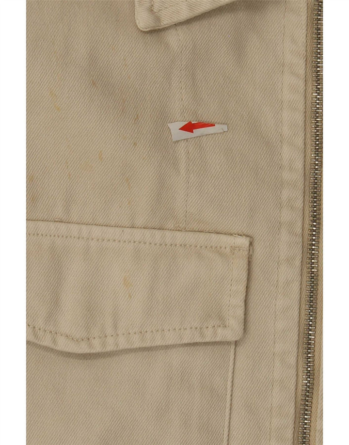 Zara Mens Utility Jacket UK 42 XL Beige Cotton