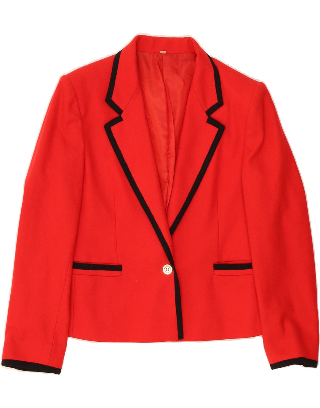 CAGLI Womens 1 Button Blazer Jacket IT 44 Medium Red Wool Vintage Cagli and Second-Hand Cagli from Messina Hembry 