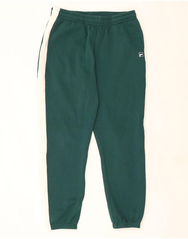 Fila Mens Graphic Tracksuit Trousers Joggers Medium Green Colourblock