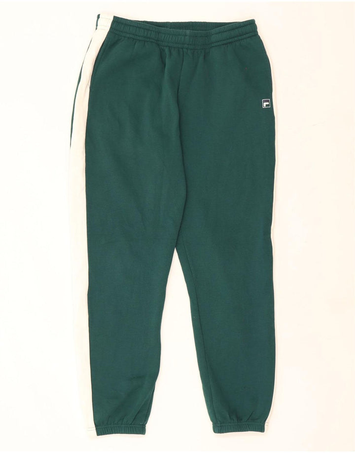 Fila Mens Graphic Tracksuit Trousers Joggers Medium Green Colourblock