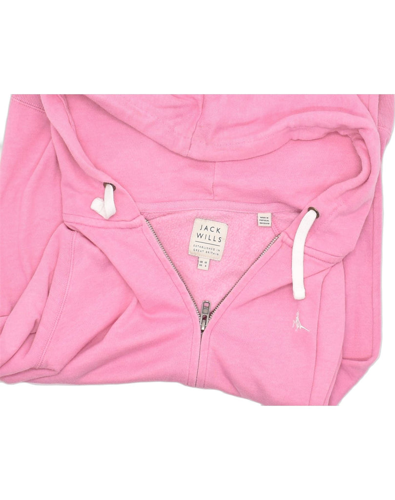 JACK WILLS Womens Zip Hoodie Sweater UK 10 Small Pink Cotton Sports | Vintage | Thrift | Second-Hand | Used Clothing | Messina Hembry 