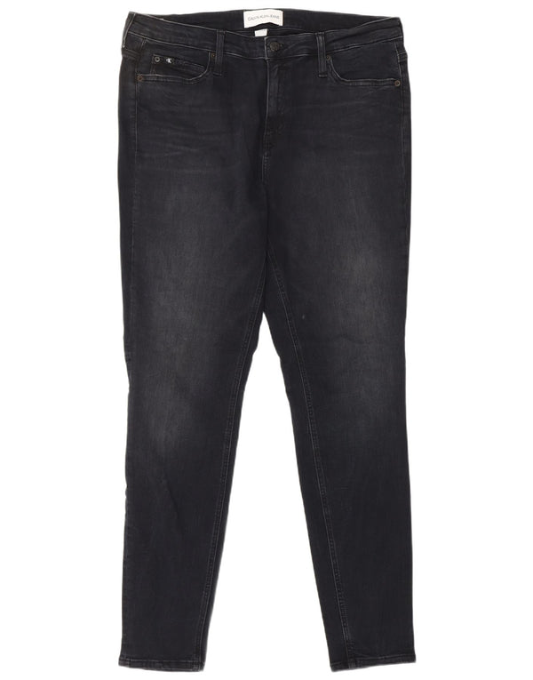 CALVIN KLEIN Womens Skinny Jeans W33 L32  Black Cotton