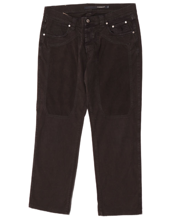 Jeckerson Mens Straight Jeans W38 L30 Black Cotton