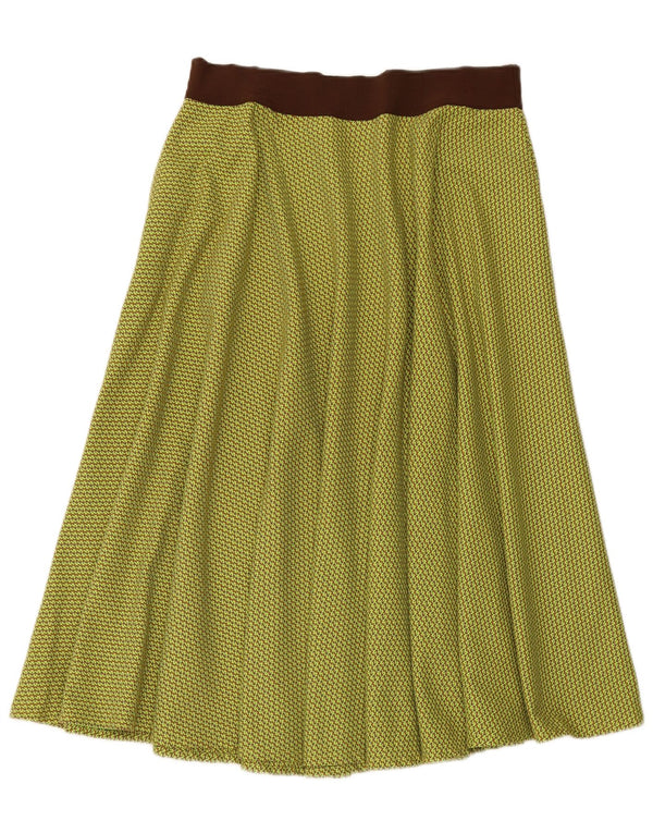 NIU Womens A-Line Skirt Large W32  Green Houndstooth Cotton