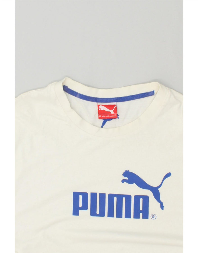 PUMA Mens Graphic T-Shirt Top 2XL White Cotton Vintage Puma and Second-Hand Puma from Messina Hembry 