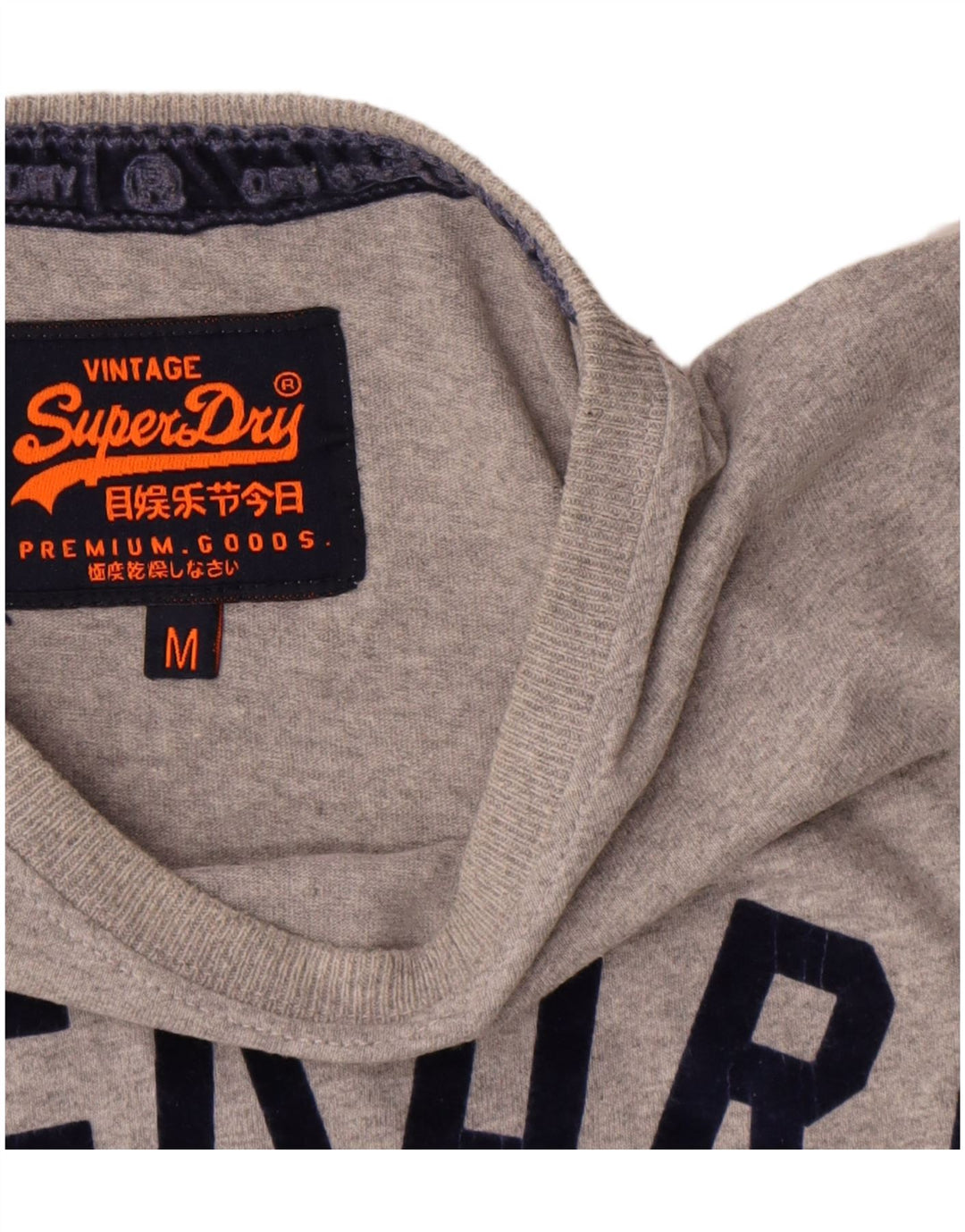 Superdry Mens Graphic T-Shirt Top Medium Grey Cotton