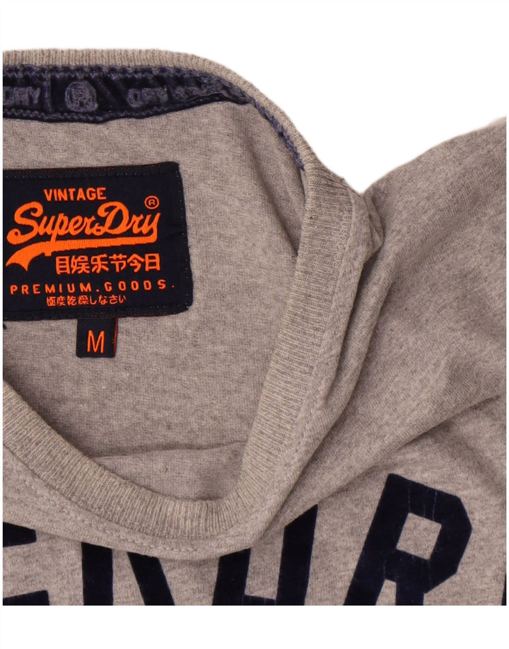 Superdry Mens Graphic T-Shirt Top Medium Grey Cotton