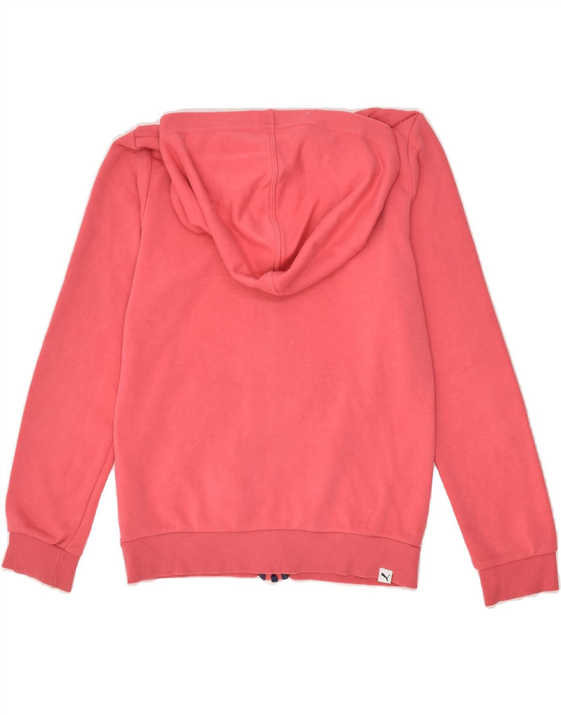 PUMA Girls Graphic Zip Hoodie Sweater 11-12 Years Large Pink Cotton | Vintage Puma | Thrift | Second-Hand Puma | Used Clothing | Messina Hembry 