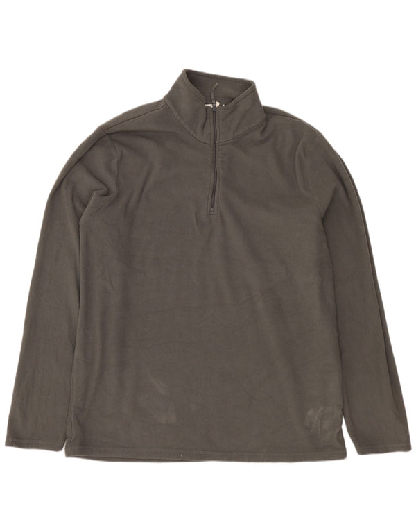 MOUNTAIN WAREHOUSE Mens Zip Neck Fleece Jumper Large Grey Polyester