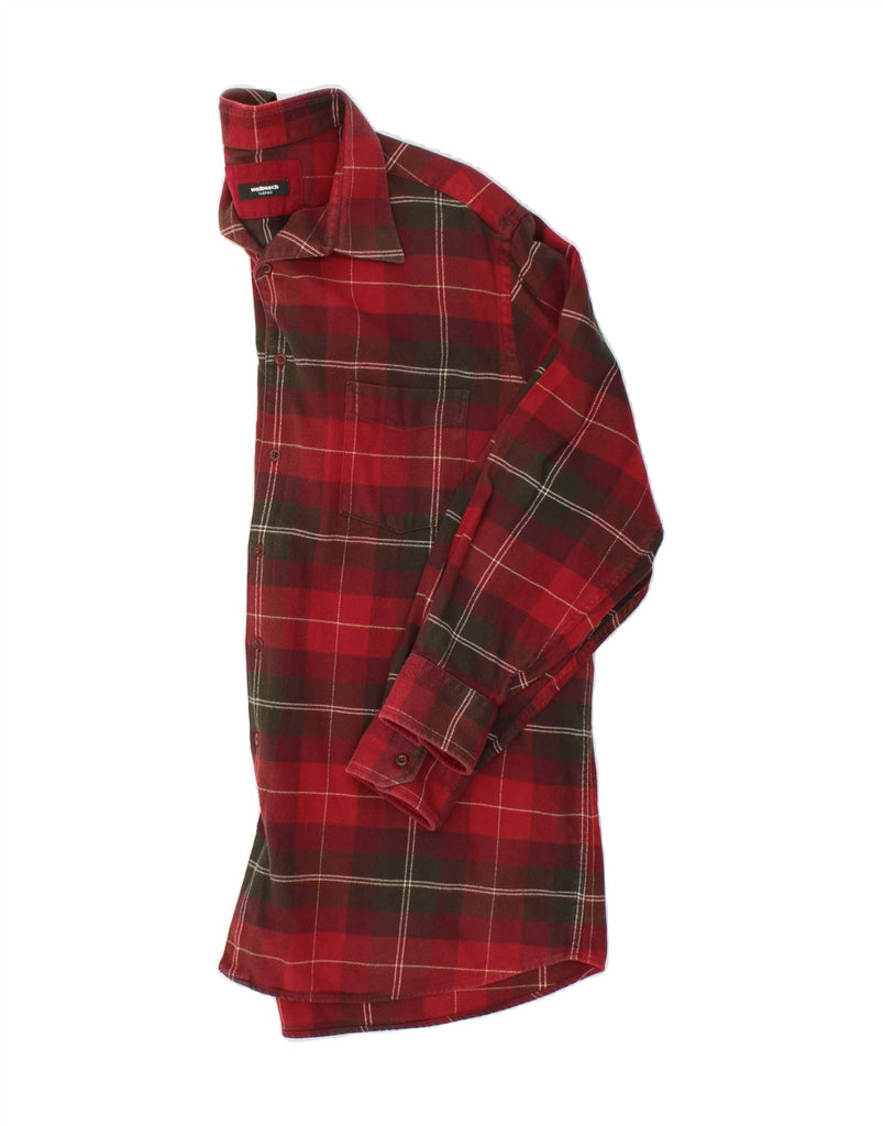 WALBUSCH Mens Flannel Shirt Size 45/46 2XL Red Check Cotton | Vintage Walbusch | Thrift | Second-Hand Walbusch | Used Clothing | Messina Hembry 