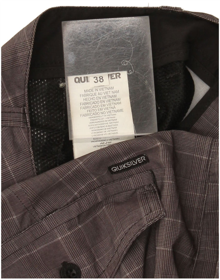 Quiksilver Mens Chino Shorts W38 XL Grey Houndstooth Polyester