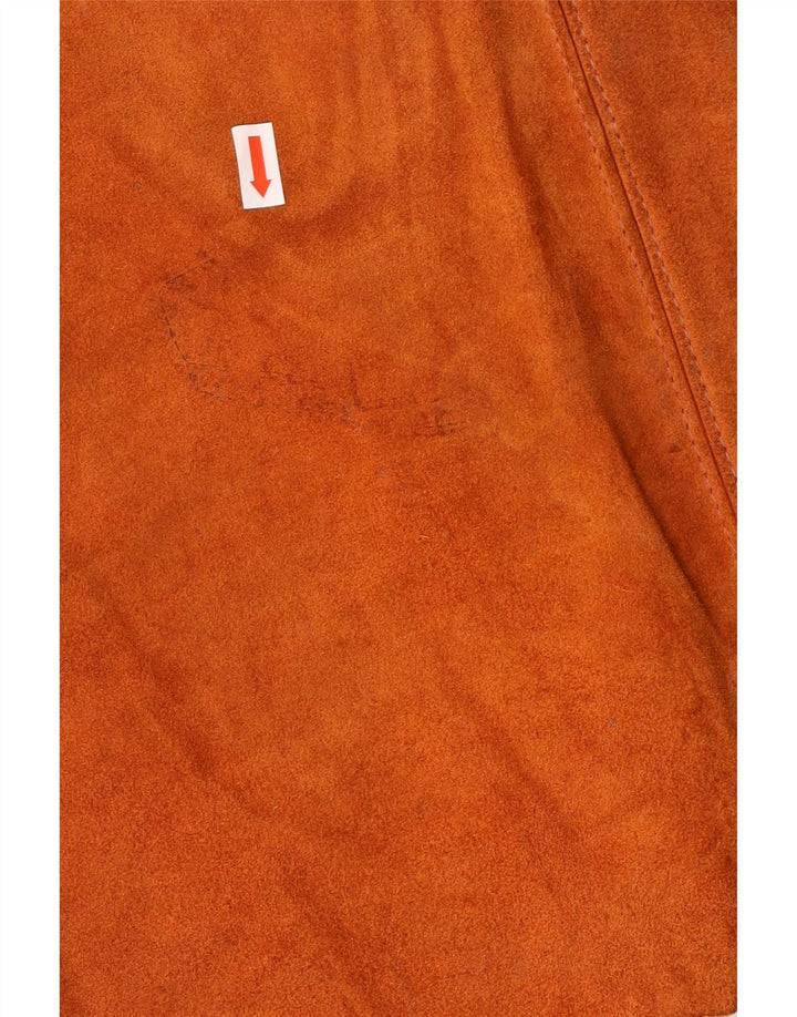 Vintage Womens Suede Waistcoat UK 18 XL Brown Western