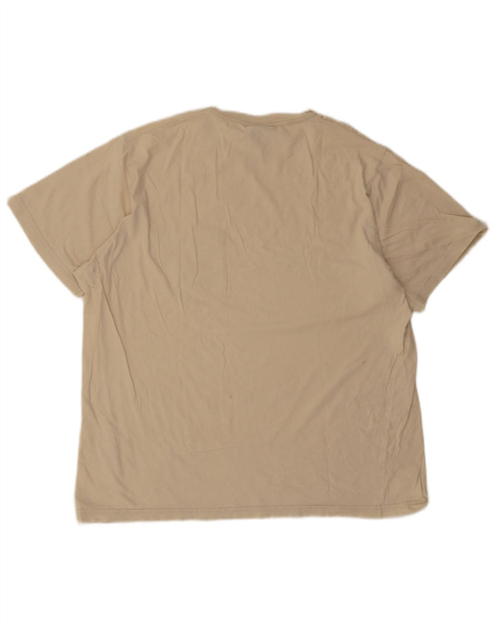 Trussardi Mens T-Shirt Top Medium Beige Cotton