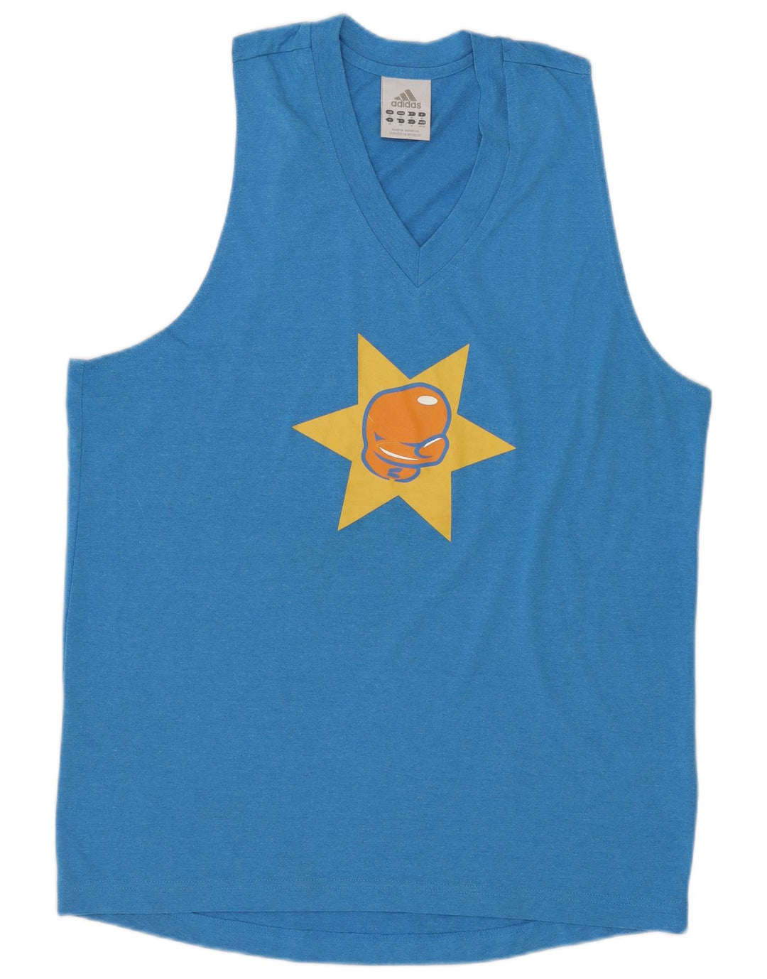 ADIDAS Mens Graphic Vest Top Medium Blue Polyester