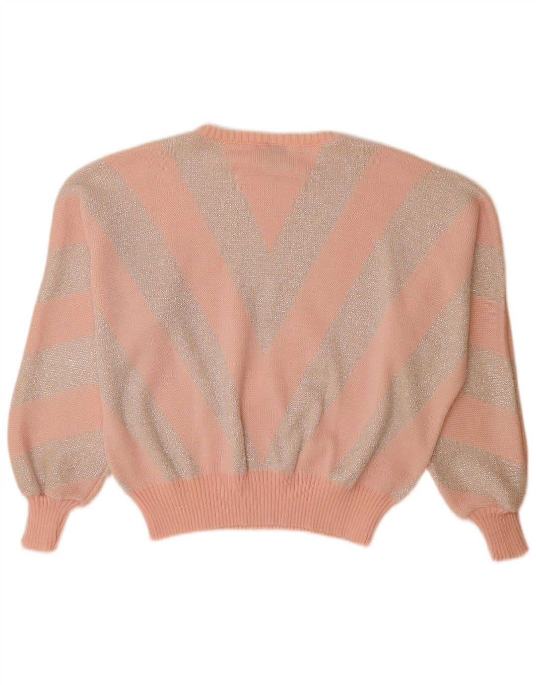 YESSICA Womens Boat Neck Jumper Sweater EU 44 XL Pink Chevron Acrylic